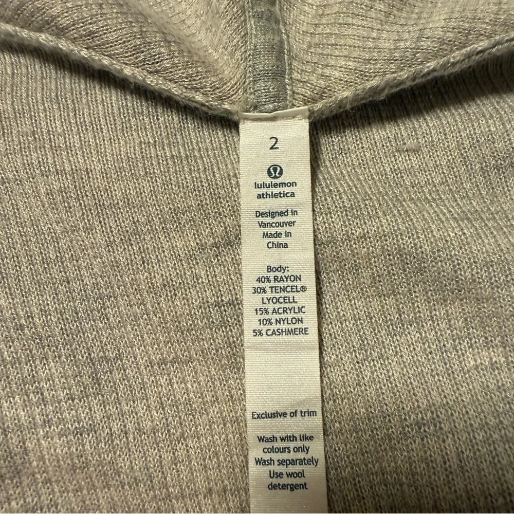 Lululemon Gray Cabin Yogi Wrap Heathered Medium Grey Hooded Cardigan Sweater